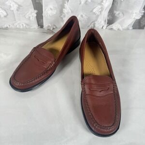 Bass Weejuns Kathleen Penny Loafers Brown Leather Women's 8.5 M Preppy Comfort